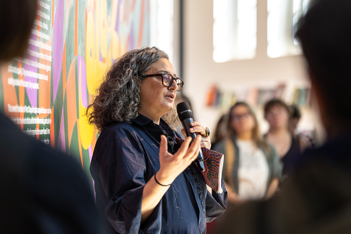 Guided Tour of Past Disquiet (2025) given by curator Rasha Salti. Photo: Maarten Nauw / Framer Framed
